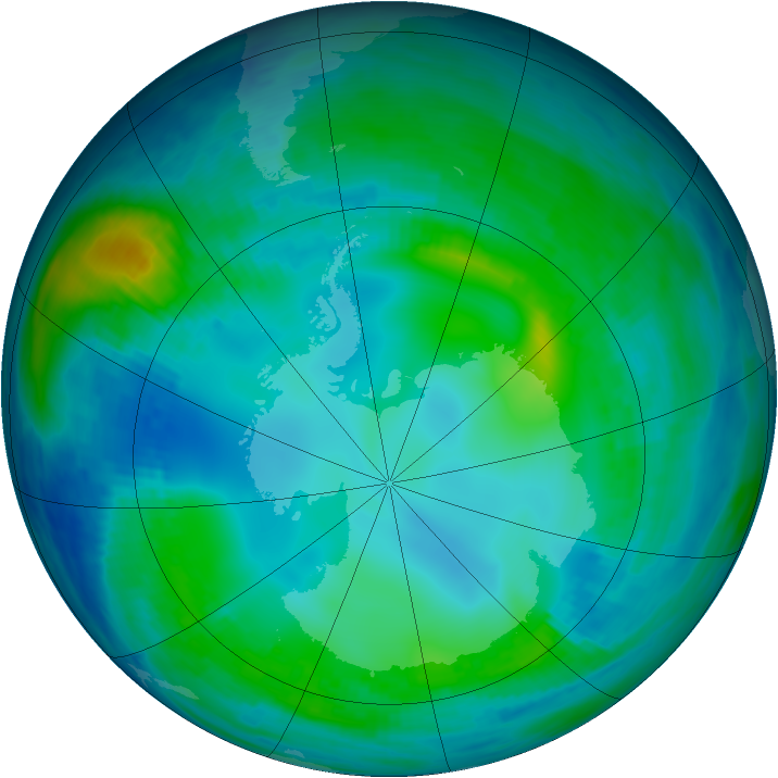 Antarctic ozone map for 17 May 1999